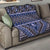Vintage Bula Fiji Quilt Prussian Blue Tapa Masi Motif