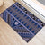 Vintage Bula Fiji Rubber Doormat Prussian Blue Tapa Masi Motif