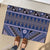 Vintage Bula Fiji Rubber Doormat Prussian Blue Tapa Masi Motif