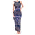 Vintage Bula Fiji Tank Maxi Dress Prussian Blue Tapa Masi Motif