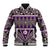 Vintage Bula Fiji Baseball Jacket Purple Tapa Masi Motif