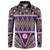 Vintage Bula Fiji Button Sweatshirt Purple Tapa Masi Motif