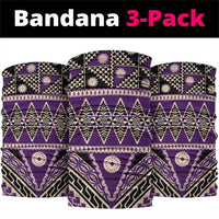 Vintage Bula Fiji Neck Gaiter Purple Tapa Masi Motif - Polynesian Pride
