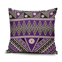 Vintage Bula Fiji Pillow Cover Purple Tapa Masi Motif - Polynesian Pride