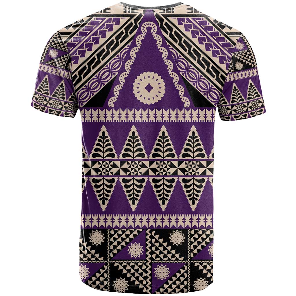 Vintage Bula Fiji T Shirt Purple Tapa Masi Motif