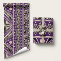 Vintage Bula Fiji Wrapping Paper Purple Tapa Masi Motif LT9 58" × 23" Purple - Polynesian Pride