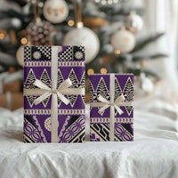 Vintage Bula Fiji Wrapping Paper Purple Tapa Masi Motif LT9 - Polynesian Pride