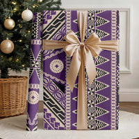 Vintage Bula Fiji Wrapping Paper Purple Tapa Masi Motif LT9 - Polynesian Pride