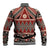Vintage Bula Fiji Baseball Jacket Red Tapa Masi Motif