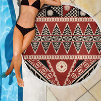Vintage Bula Fiji Beach Blanket Red Tapa Masi Motif