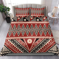 Vintage Bula Fiji Bedding Set Red Tapa Masi Motif