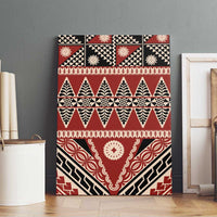 Vintage Bula Fiji Canvas Wall Art Red Tapa Masi Motif