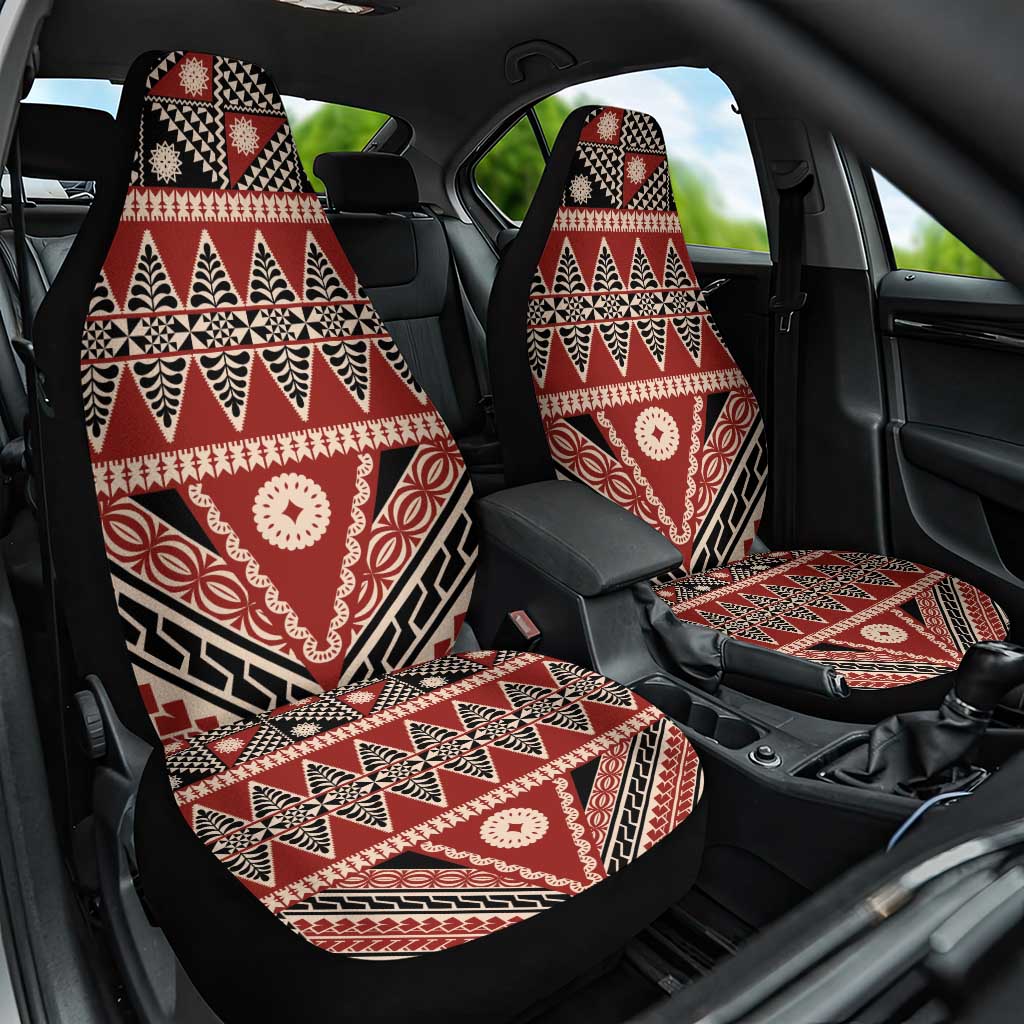 Vintage Bula Fiji Car Seat Cover Red Tapa Masi Motif