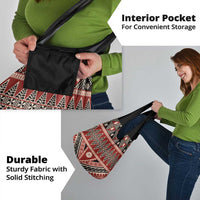 Vintage Bula Fiji Grocery Bag Red Tapa Masi Motif