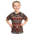 Vintage Bula Fiji Kid T Shirt Red Tapa Masi Motif