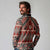 Vintage Bula Fiji Long Sleeve Polo Shirt Red Tapa Masi Motif