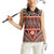 Vintage Bula Fiji Women Sleeveless Polo Shirt Red Tapa Masi Motif