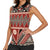 Vintage Bula Fiji Women Sleeveless Polo Shirt Red Tapa Masi Motif
