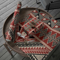 Vintage Bula Fiji Wrapping Paper Red Tapa Masi Motif LT9 - Polynesian Pride