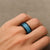 Vintage Bula Fiji Spinner Ring Blue Tapa Motif Fijian Tribal Masi - Polynesian Pride