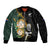 South Africa Protea and New Zealand Bomber Jacket Go All Black-Springboks Rugby with Kente And Maori LT9 Unisex Black Green - Polynesian Pride