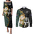 South Africa Protea and New Zealand Couples Matching Puletasi Dress and Long Sleeve Button Shirts Go All Black-Springboks Rugby with Kente And Maori LT9 Black Green - Polynesian Pride