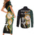 South Africa Protea and New Zealand Couples Matching Short Sleeve Bodycon Dress and Long Sleeve Button Shirts Go All Black-Springboks Rugby with Kente And Maori LT9 - Polynesian Pride