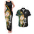 South Africa Protea and New Zealand Couples Matching Tank Maxi Dress And Hawaiian Shirt Go All Black-Springboks Rugby with Kente And Maori LT9 Black Green - Polynesian Pride