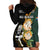 South Africa Protea and New Zealand Hoodie Dress Go All Black-Springboks Rugby with Kente And Maori LT9 - Polynesian Pride