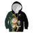 South Africa Protea and New Zealand Kid Hoodie Go All Black-Springboks Rugby with Kente And Maori LT9 Hoodie Black Green - Polynesian Pride