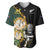 Custom South Africa Protea and New Zealand Baseball Jersey Go All Black-Springboks Rugby with Kente And Maori LT9 Black Green - Polynesian Pride