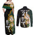 Custom South Africa Protea and New Zealand Couples Matching Off Shoulder Maxi Dress and Long Sleeve Button Shirts Go All Black-Springboks Rugby with Kente And Maori LT9 - Polynesian Pride