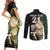 Custom South Africa Protea and New Zealand Couples Matching Short Sleeve Bodycon Dress and Long Sleeve Button Shirts Go All Black-Springboks Rugby with Kente And Maori LT9 - Polynesian Pride