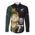 Custom South Africa Protea and New Zealand Long Sleeve Button Shirt Go All Black-Springboks Rugby with Kente And Maori LT9 Unisex Black Green - Polynesian Pride