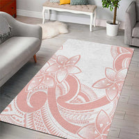 Polynesian Tribal Plumeria Lotu Tamaiti Area Rug Pastel Blush - Polynesian Pride