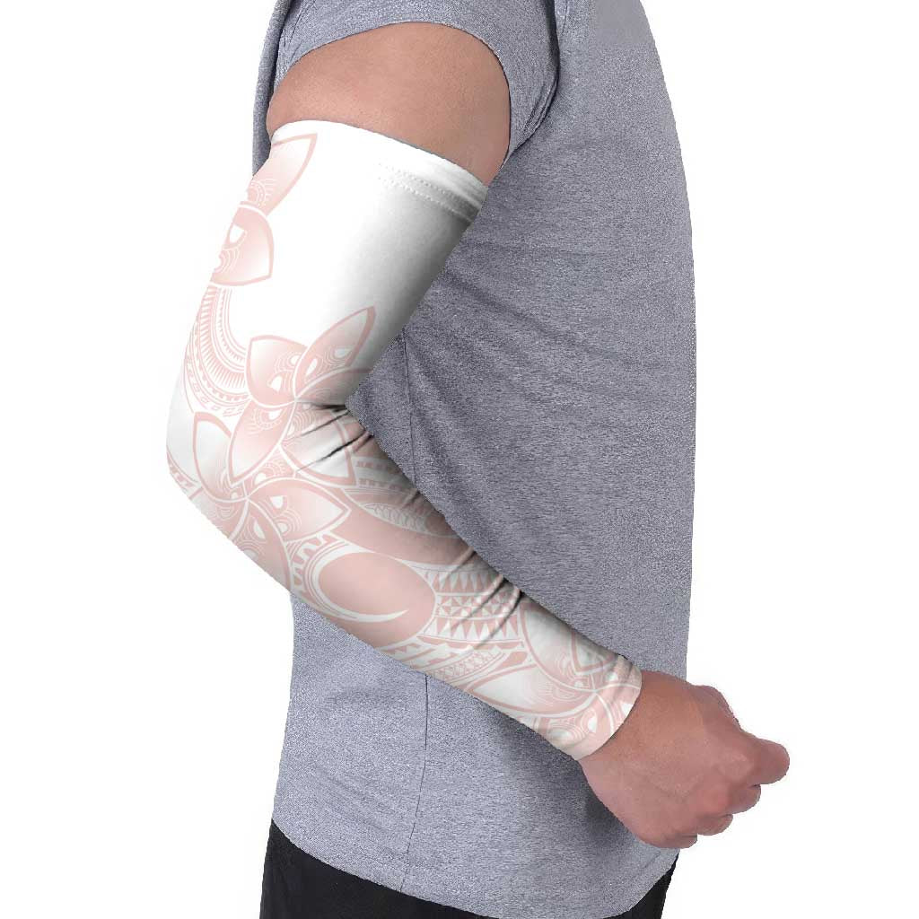 Polynesian Tribal Plumeria Lotu Tamaiti Arm Sleeves Pastel Blush LT9 - Polynesian Pride