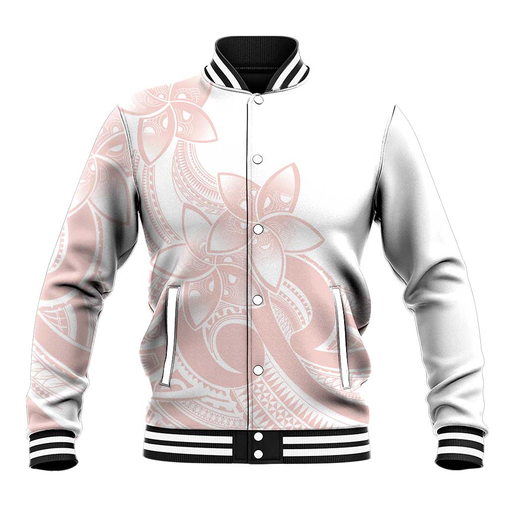 Polynesian Tribal Plumeria Lotu Tamaiti Baseball Jacket Pastel Blush LT9 Unisex Blush - Polynesian Pride
