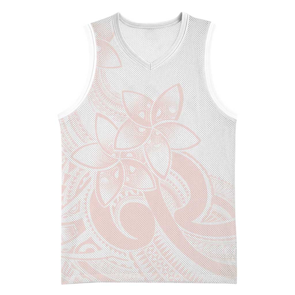 Polynesian Tribal Plumeria Lotu Tamaiti Basketball Jersey Pastel Blush LT9 Unisex Blush - Polynesian Pride