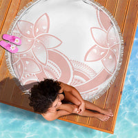 Polynesian Tribal Plumeria Lotu Tamaiti Beach Blanket Pastel Blush LT9 - Polynesian Pride