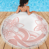 Polynesian Tribal Plumeria Lotu Tamaiti Beach Blanket Pastel Blush LT9 - Polynesian Pride