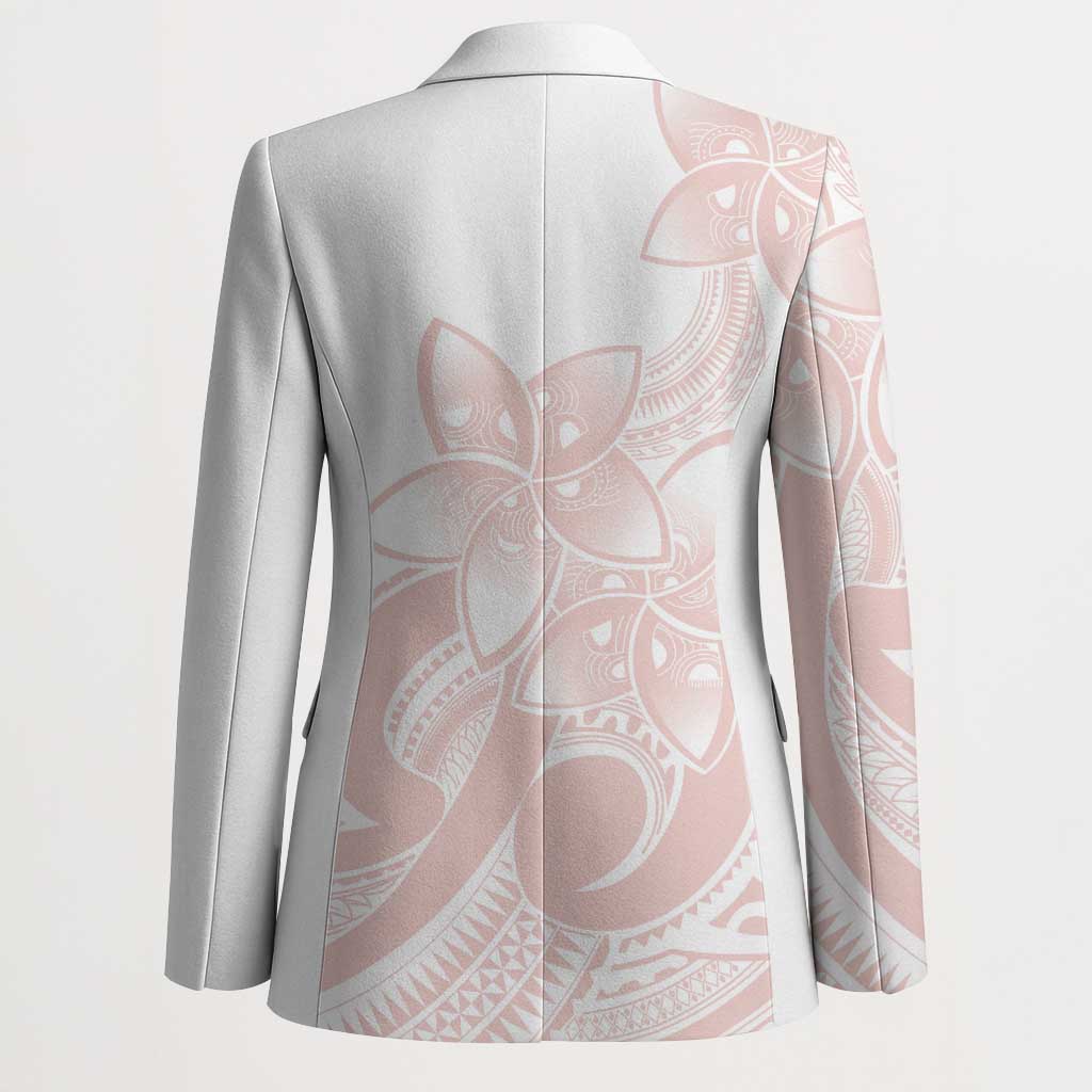 Polynesian Tribal Plumeria Lotu Tamaiti Blazer Pastel Blush - Polynesian Pride