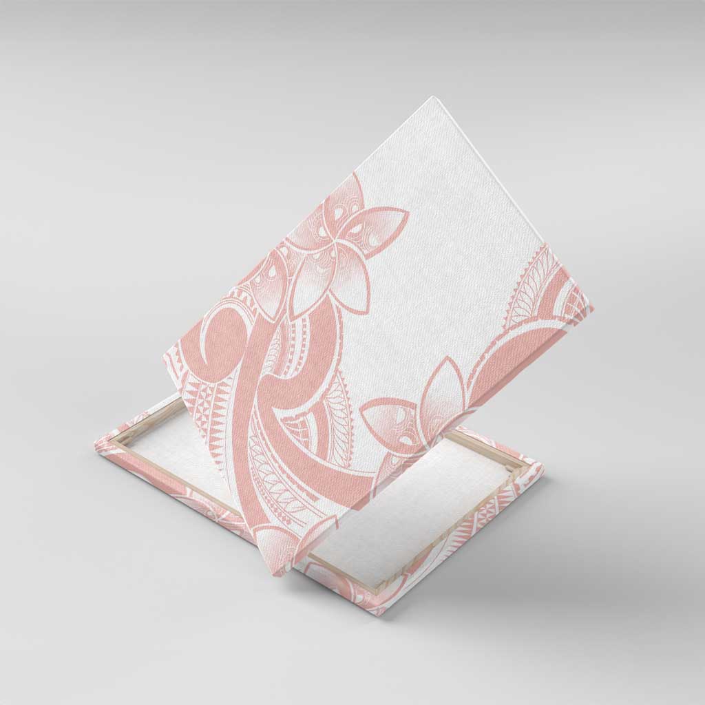 Polynesian Tribal Plumeria Lotu Tamaiti Canvas Wall Art Pastel Blush LT9 With Frame Blush - Polynesian Pride
