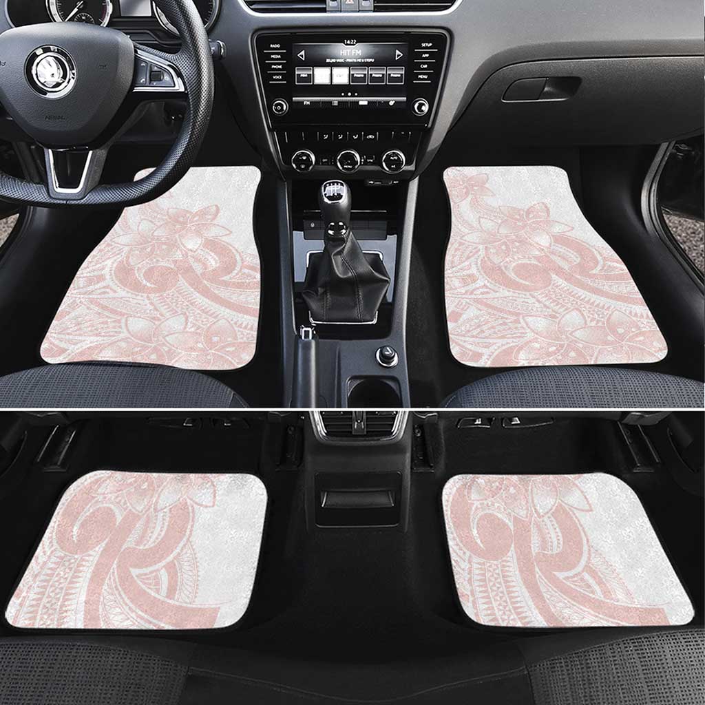 Polynesian Tribal Plumeria Lotu Tamaiti Car Mats Pastel Blush LT9 Set 4pcs Blush - Polynesian Pride