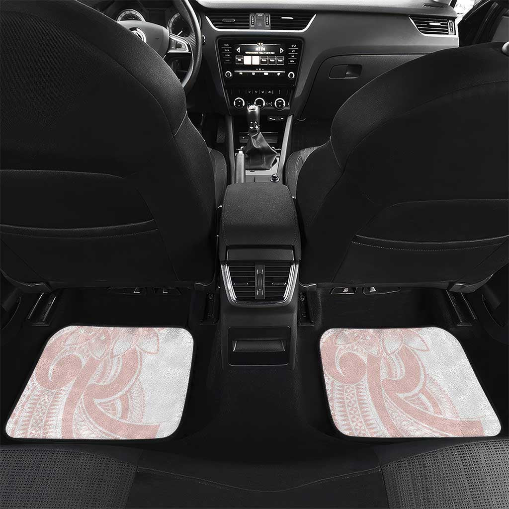 Polynesian Tribal Plumeria Lotu Tamaiti Car Mats Pastel Blush LT9 Set 2pcs - Back Blush - Polynesian Pride