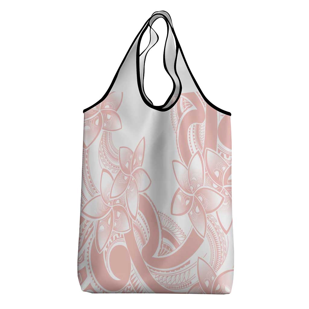 Polynesian Tribal Plumeria Lotu Tamaiti Grocery Bag Pastel Blush LT9 - Polynesian Pride