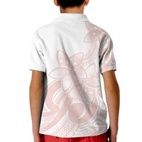 Polynesian Tribal Plumeria Lotu Tamaiti Kid Polo Shirt Pastel Blush - Polynesian Pride