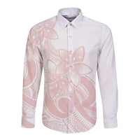 Polynesian Tribal Plumeria Lotu Tamaiti Long Sleeve Button Shirt Pastel Blush LT9 Unisex Blush - Polynesian Pride
