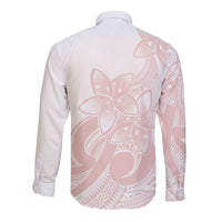 Polynesian Tribal Plumeria Lotu Tamaiti Long Sleeve Button Shirt Pastel Blush LT9 - Polynesian Pride