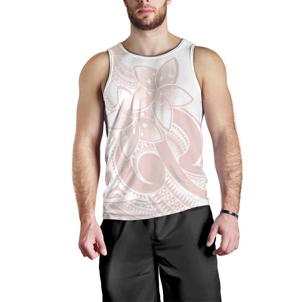 Polynesian Tribal Plumeria Lotu Tamaiti Men Tank Top Pastel Blush LT9 - Polynesian Pride