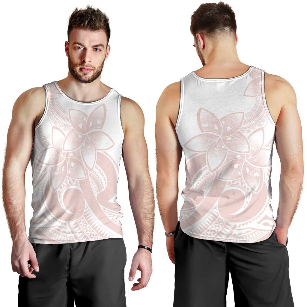Polynesian Tribal Plumeria Lotu Tamaiti Men Tank Top Pastel Blush LT9 - Polynesian Pride